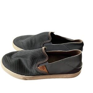 Olukai Womens Pehuea Gray Flat Slip On Loafer Sneakers Shoes 20329-BH40 Size 8.5